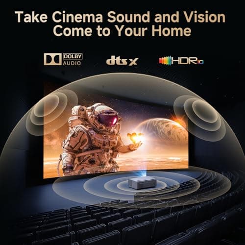 4K Projector with Netflix-Licensed&Dolby Audio, AI Auto Focus&6D Keystone Kogata Smart Projector with Built in Apps Outdoor Movie Proyector with WiFi 6 Bluetooth for Home Theater UPGRADE