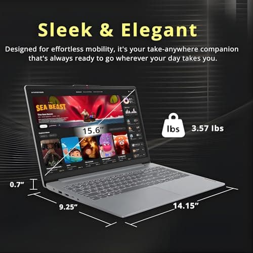 Lenovo Ideapad Slim 3 Laptop for Student & Business with Microsoft Office, Backlit Keyboard, AMD Ryzen 5 5625U (Beats Intel i7-1260U), 15.6" FHD Display, 16GB RAM 512GB SSD, Windows 11 Pro, WOWPC USB