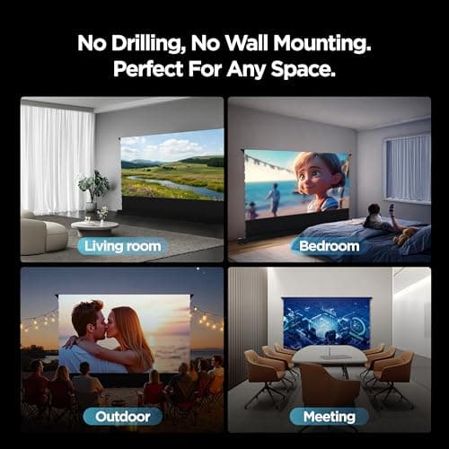 NothingProjector Projector Screen, 120 inch, Ambient Light Rejecting ALR, 4K UHD, Motorized Floor Rising Electric with Remote, Ground Up for Ultra Short Throw Projectors, No Installation NothPJ