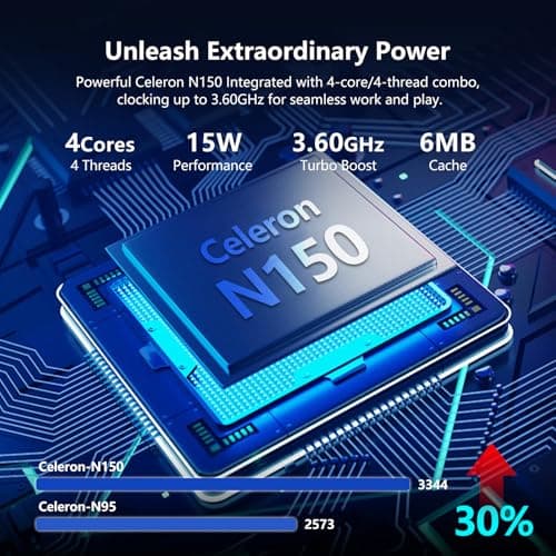 2025 Laptop, 15.6 Inch Gaming Laptop with N150 Processor(up to 3.6GHz), Laptop Computer with 16GB RAM 512GB SSD, Backlit Keyboard, Fingerprint Unlock, Win 11 Pro, Metal Shell, Laptops for Gaming