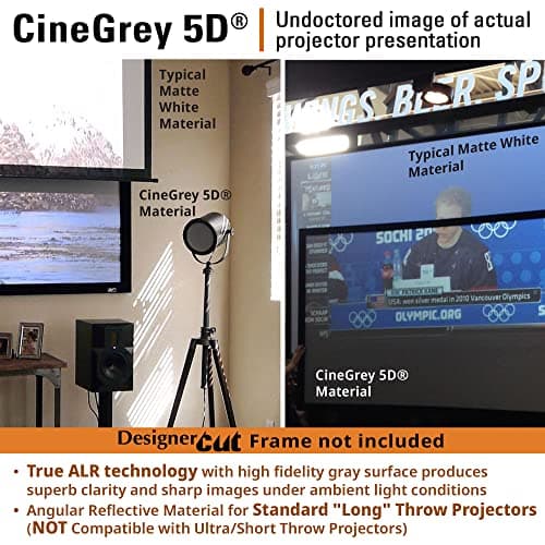 Elite Screens Designer Cut Series, 135-inch 16:9, 8K / 4K Ultra HD Ambient Light Rejecting DIY Raw Projector Screen Material, ISF Certified True ALR Capable Projection Screen, RM-135HW-CINEGREY5D