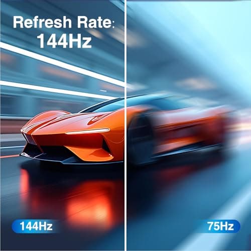 27inch Computer Monitor, FHD 1080p, 144Hz Office and Gaming Monitor, IPS, Adaptive Sync, 110% sRGB, 1ms, 3-Sided Frameless, Ultra Slim, VESA Mountable, Anti-Blue Light Design, HDMI, DP