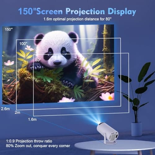 HY300PRO Mini Projector with WiFi and Bluetooth, 4K Support Smart Portable Projector Auto Keystone , Air Mouse Remote, Voice Control, 180 Degree Rotation, Home Video Proyector Android 11