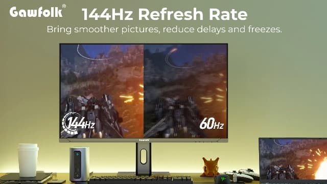 27 Inch 4K Gaming Monitor IPS, UHD 3840 x 2160p 144Hz PC Computer Monitors IPS Screen for Home & Office, HDMI, DisplayPort, Wall Mount Compatible