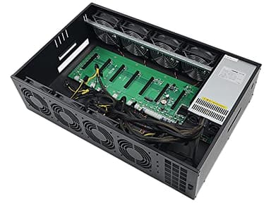 YunSPace 857 Mining Machine Motherboard,8 GPU Slots Miining Machine System,Adjustable Wind Speed Miner Barebone Motherboard with SSD,RAM(Without GPU)