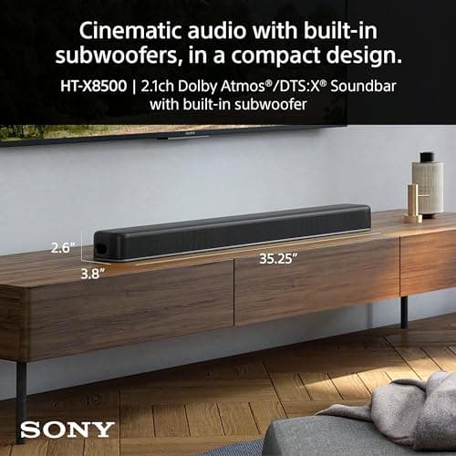 Sony HTX8500 2.1ch Dolby Atmos/DTS:X Soundbar with Built-in subwoofer, Black
