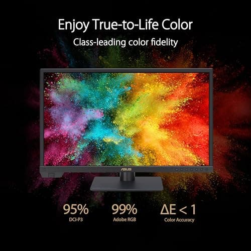 ASUS ProArt Display 24” 4K 12G-SDI HLG Professional Monitor (PA24US) - IPS, UHD (3840 x 2160), 99% Adobe RGB, 95% DCI-P3, ΔE < 1, USB-C, Built-in Motorized Colorimeter, Calman Ready, 3 Year Warranty