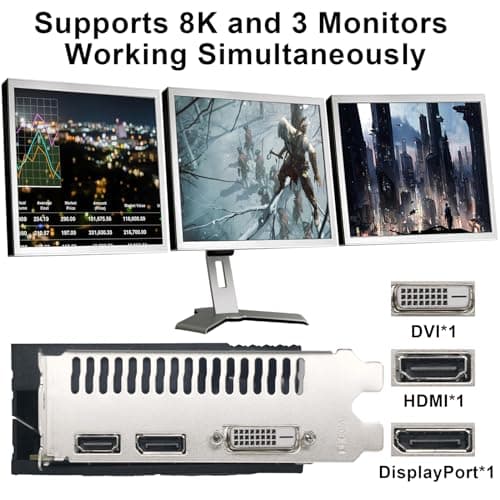 Radeon RX 580 8GB Graphics Card, 256Bit 2048SP GDDR5 AMD Video Card for Pc Gaming, DP HDMI DVI-Output, PCI Express 3.0 with Dual Fan for Office and Gaming