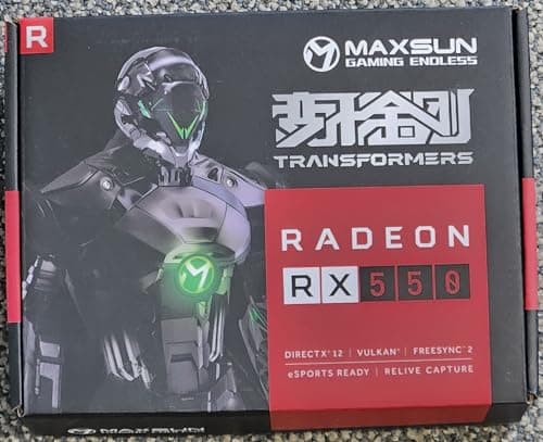 maxsun AMD Radeon RX 550 4GB GDDR5 ITX Computer PC Gaming Video Graphics Card GPU 128-Bit DirectX 12 PCI Express X16 3.0 DVI-D Dual Link, HDMI, DisplayPort