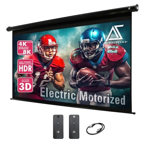 Akia Screens 150 inch Motorized Projector Screen Electric Drop Down Remote Controlled Ceiling Wall Mount Office Home Movie Theater AK-MOTORIZE150H2