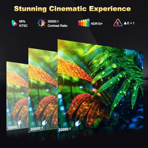 [1500 ANSI] Dess 4K Projector with WiFi 6 and Bluetooth, Home Outdoor Electric Stand Movie Proyector, Auto Focus & Keystone, Native 1080P, High Contrast, Smart Projector with Netflix & Google Tv