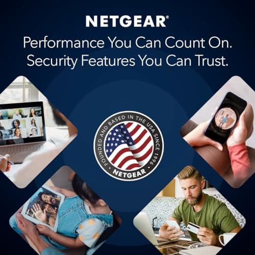 NETGEAR Nighthawk 6-Stream Dual-Band WiFi 6 Router (RAX54S) – Security Features, AX5400 Wireless Speed, Up to 5.4 Gbps, Covers up to 2,500 sq. ft., 25 Devices - 1-Year Armor Subscription Included