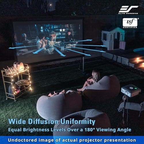 Elite Screens 120-INCH Projector Screen|Outdoor Indoor Movie Screens|16:9 Freestanding Portable Foldable ProjectionStand|Home Theater, OMS120H2