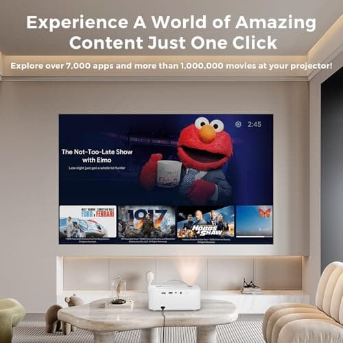 [AI Movin System & 1200 ANSI] Projector-4K with WiFi 6 and Bluetooth, 30W DoIby Audio Netflix-Licensed Projector, One-touch Focus Portable 1080P Outdoor-Projector, Lisowod Smart Proyector with HDR10+