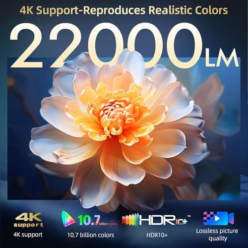 [Netflix Officially & Dolby Audio] Smart Projector with WiFi6 and Bluetooth5.3, Electric Focus & Auto Keystone 4K Support, 22000L Movie Projectors, OWNKNEW Native 1080P Proyector Built-in Apps