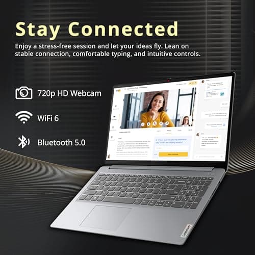 Lenovo Ideapad 1 15.6" HD Anti-Glare Laptop, Intel Celeron N4500, 12GB RAM, 416GB Storage(256GB SSD+160GB Docking Station Set), Intel UHD Graphics, Num Pad, Webcam, Win 11s, Grey