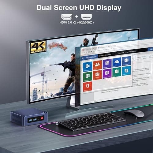 Beelink Mini PC, Mini S12 Pro Intel 12th N100(Up to 3.4GHz), 16GB DDR4 500GB M.2 SSD, Desktop Computers Support 4K Dual HDMI Display/WiFi6/BT5.2/USB3.2/1000Mbps LAN/WOL Home/Office