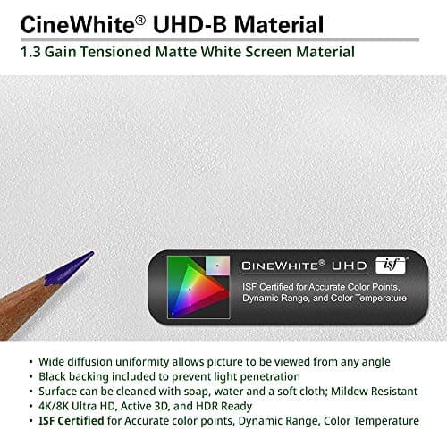 Elite Screens Sable Frame B2 Fixed Frame Projector Screen 120 inch 16 9, 4K/8K UHD, ISF-Certified CineWhite UHD-B (1.3 Gain), Wall Mounted for Standard, Short & UST Projectors, Home Theater, SB120WH2