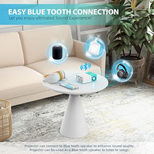 Projector Mini Portable Outdoor Movie Projectors, LED Pico Video Projector for Home Theater Film Projectors, Compatible with Smartphone/ Tablet/ Laptop/ TV Stick/ PS/ USB