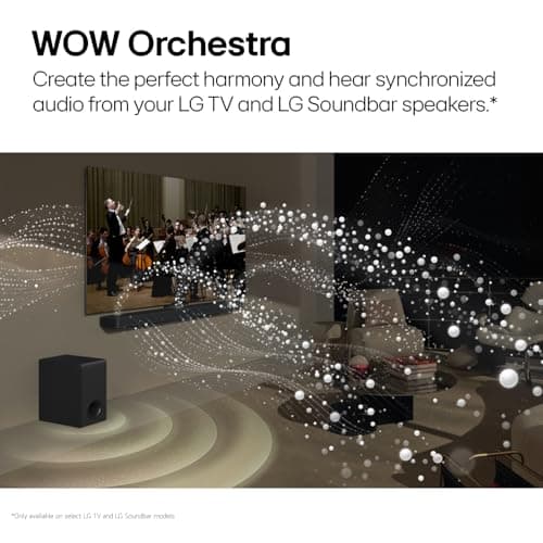LG SC9S 3.1.3-Channel Perfect Matching Soundbar to the OLED evo C Series TV, Dolby Atmos, WOW Orchestra, WOWCAST Built-in with Wireless Dolby Atmos, Rear Speaker Ready, Wireless Subwoofer (2024 Model)