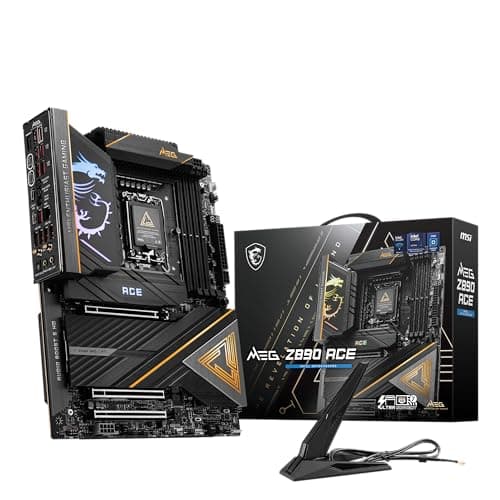 MSI MEG Z890 ACE Gaming Motherboard (Support Core Ultra Series 2 Intel Processors, LGA 1851, DDR5, PCIe 5.0, M.2, SATA, 10Gbps LAN, USB Type-C, Wi-Fi 7, Bluetooth 5.4, Thunderbolt 4, ATX)