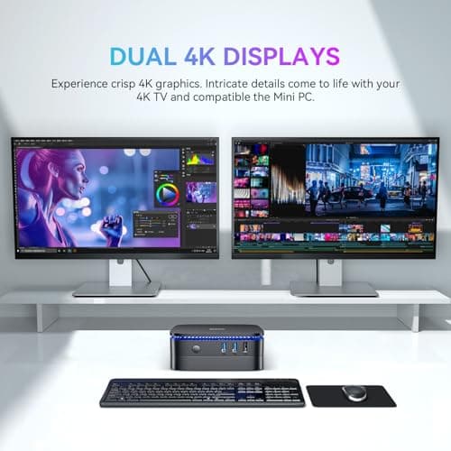 Blackview MP60 Mini PC with 13 Gen Intel N150, 16GB DDR4 512GB M.2 SSD Mini Desktop Computer, 4K Dual Display/2*HDMI, Big Fan+LED Breathing Light+Removable Base, VESA for Home&Office