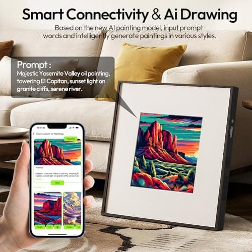 BOCT Music Frame Smart Speaker - with Lyrics Display,Hi-Fidelity Box Speaker,Creative Home Gift,Over 10000+ World Famous Paintings,Supports Spotify & Apple Music