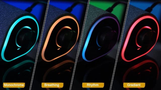 SOULION R50 Bluetooth Computer Speakers, 3.5mm PC Sound Bar for Desktop Monitor, Wired USB Powered & Colorful LED Lights with Switch Button, Surround Sound Soundbar PC Spearkers for Computer