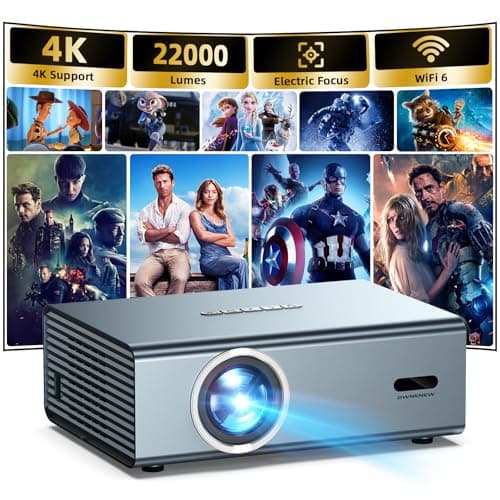 [Electric Focus] 4K Support Projector with WiFi6 and Bluetooth 5.3, 22000L for Outside Video Movie Use, OWNKNEW Outdoor Gaming Proyector, Auto Keystone Correction