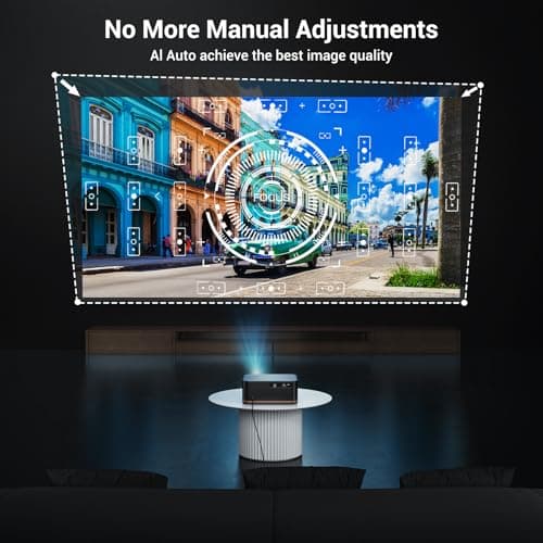 [1500 ANSI/Auto Focus] 4K Home Theater Projector with WiFi 6 and Bluetooth 5.2, HAPPRUN 300'' Movie Projector for Indoor/Outdoor, Smart Proyector Compatible with Phone/TV Stick/PC/PS5