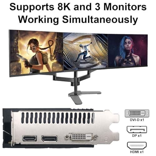 Radeon RX 580 8GB Graphics Card, 2048SP GDDR5 256 Bit Pc Gaming Video Card with Dual Cooling Fan, HDMI DP DVI-Output, PCI Express 3.0 Computer GPU for Office and Gaming