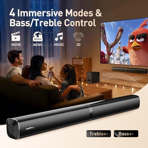 Karaoke Soundbar with Subwoofer for TV: Sound Bar with 2 Wireless Microphones - Home Theater Surround Sound System - Bluetooth Speaker with Remote Supports HDMI ARC/Optical/AUX/USB for TV/PC