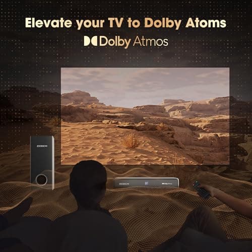 2.1CH Dolby Atmos Soundbar 100W Sound Bars for Smart TV Subwoofer Included Bluetooth 5.3 with HDMI-EARC/Optical/AUX Connection Game Mode Surround Home Theater Audio for TV