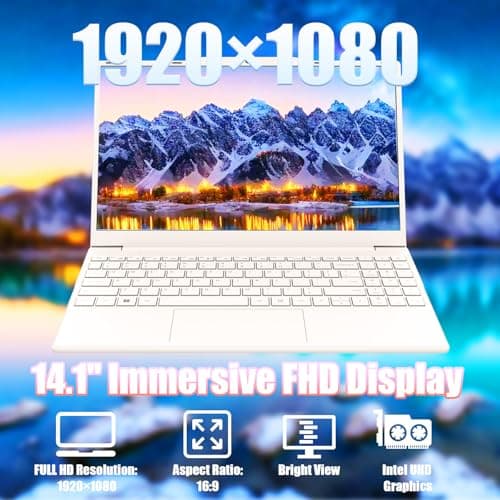 2025 New Portable Laptop,Student and Business,14" FHD IPS Display,N5095 Processor(Beats N4000/N4020),8GB DDR4 RAM,256GB PCIe SSD,Numeric Keypad,2.4/5G WiFi,38WH Battery,Webcam,Mini HDMI,USB(Pink)