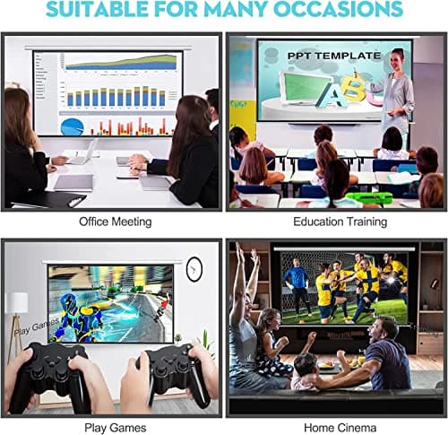 Electric Projector Screen with Remote, DINAH 120 inch Projector Screen, Automatic Air Indoor Projector Screen, Drop Down Projector Screen Pull Down, Motorized Projector Scree,4K 3D HD Projection Movie