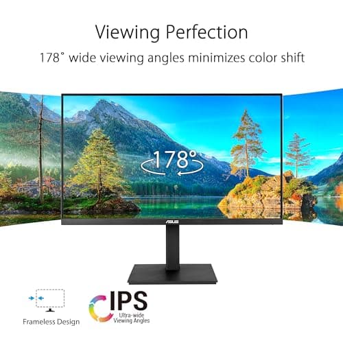 ASUS 27” 4K Business Monitor (VA27UQSB) - UHD (3840 x 2160), IPS, Frameless, HDR10, DisplayPort, Dual HDMI, Speakers, Eye Care, Ergonomic, pivot, swivel, height adjustable, DisplayWidget, 3yr warranty
