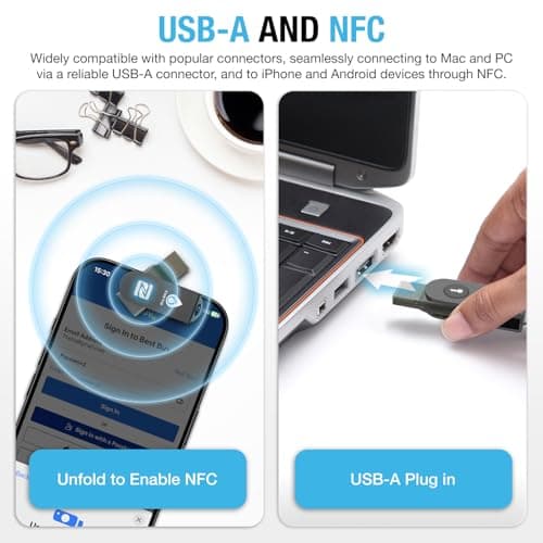 Thetis Pro-A FIDO2 Security Key Passkey Device with USB A & NFC, TOTP/HOTP Authenticator APP, FIDO 2.0 Two Factor Authentication 2FA MFA, Works with Windows/macOS/Linux/Gmail/Facebook/Dropbox/GitHub