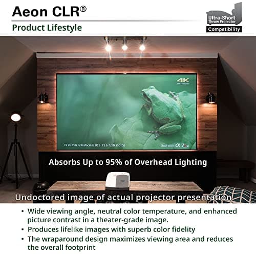 Elite Screens Aeon CLR 103-Inch ALR UST Projector Screen, 8K Edge-Free Fixed Frame, 95% Ambient Light Rejecting, Indoor Home Theater Movie Screen, Perfect for Ultra Short Throw Projectors, AR103H-CLR