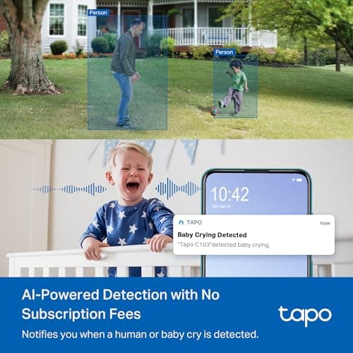 Tapo 2K 3MP Pan/Tilt Indoor/Outdoor Security Camera - Free Person/Baby Cry Detect & Motion Track, 360° Pan, Color Night Vision, SD/Cloud Storage, Works w/Alexa & Google Home, HybridCam 360 (2-Pack)