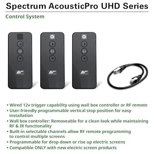 Elite Screens Spectrum AcousticPro UHD, 100-INCH Motorized Electric Projector Screen Moiré-Free Sound Transparent Perforated Weave Movie Home Theaters, ELECTRIC100H2-AUHD