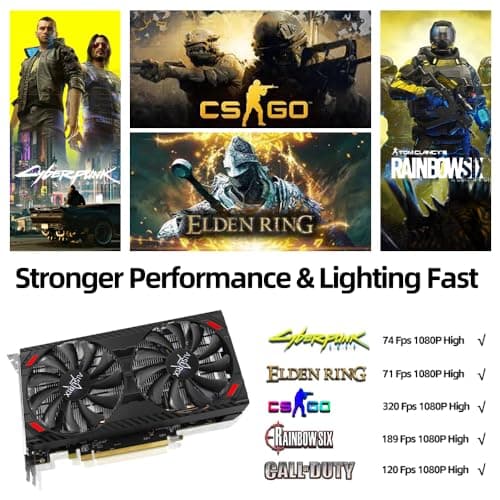 RX 5500 8gb GDDR6 Graphics Card,128 Bit, 3XDP, HDMI, PCI Express 4.0X8, 8pin with Fan Intelligent System,Gaming PC Computer Video Cards with 3X DisplayPort +1X HDMI (5500 Style 2)