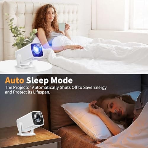 Mini Projector, Portable Projector 4K Support, Full HD 1080P Outdoor Projector, 270° Rotation Movie Projector, Max 200" Screen, Compatible with Smartphone, TV Stick, Laptop, PS4, HDMI, USB