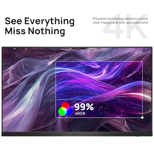 KOORUI 27 Inch 4K UHD(3840 * 2160) Monitor IPS Ultra-Thin Computer Monitor with 95% DCI-P3, Freesync & G-sync, Displayport&HDMI, Audio Out, VESA Mountable, Tilt