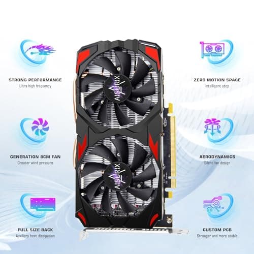 RX 560 XT 8GB GDDR5 Graphics Card,1792SP,128Bits, PC Gaming Video Card, Computer GPU, PCI Express x16 3.0 with Freeze Fan Stop for Desktop Computer Tarjeta Gráfica