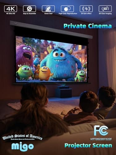 150 Inch Pull Down Projector Screen, Grey Crystal 2.0 Gain Partial Ambient Light 4K HD Tab-Tensioned Projector Screen Wall Mount Ceiling Mount for Short Throw Projector Movie Home Theater Cinema