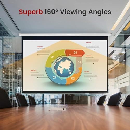 Pyle Manual Pull-Down Projector Screen - Universal 72-inch Roll-Down Retractable Manual Projection Screen w/ Auto-Locking, Adjustable Screen Height, Black Masking Border - 42.5" x 56.6" PRJSM7206