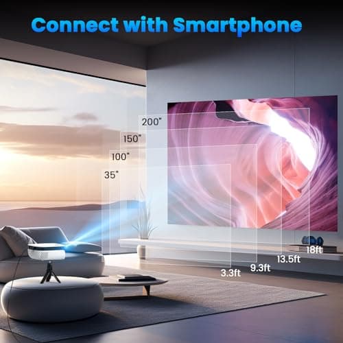 Outdoor Projector, Mini Projector for Home Theater, 1080P and 240" Supported Movie Projector 7500 L Portable Home Video Projector Compatible with Smartphone/TV Stick/PS4/PC/Laptop