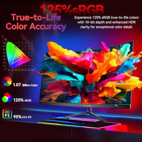 32Inch 4K Curved Monitor,160Hz UHD(3840 x 2160) Curved Gaming Monitor,1ms AMD FreeSync Premium,1500R,125% sRGB,95% DCI-P3,Monitor with Speaker,HDMI2.1,DP1.4,VESA