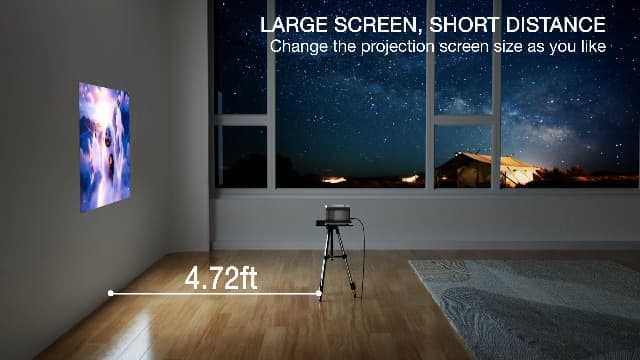 Projector with WiFi and Bluetooth: [Auto Focus/Keystone] - NICPOW Full HD 1080P 4K Supported Portable Bluetooth Projector for Gaming Devices and Phones - Ideal for Indoor Outdoor Use - Grey