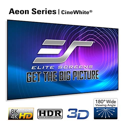 Elite Screens Aeon Series 150” Fixed Frame Projector Screen 16:9, 8K/4K UHD, Edge-Free Design, CineWhite UHD-B, Wall Mounted for Standard, Short & Ultra Short Throw Projectors, Home Theater, AR150WH2